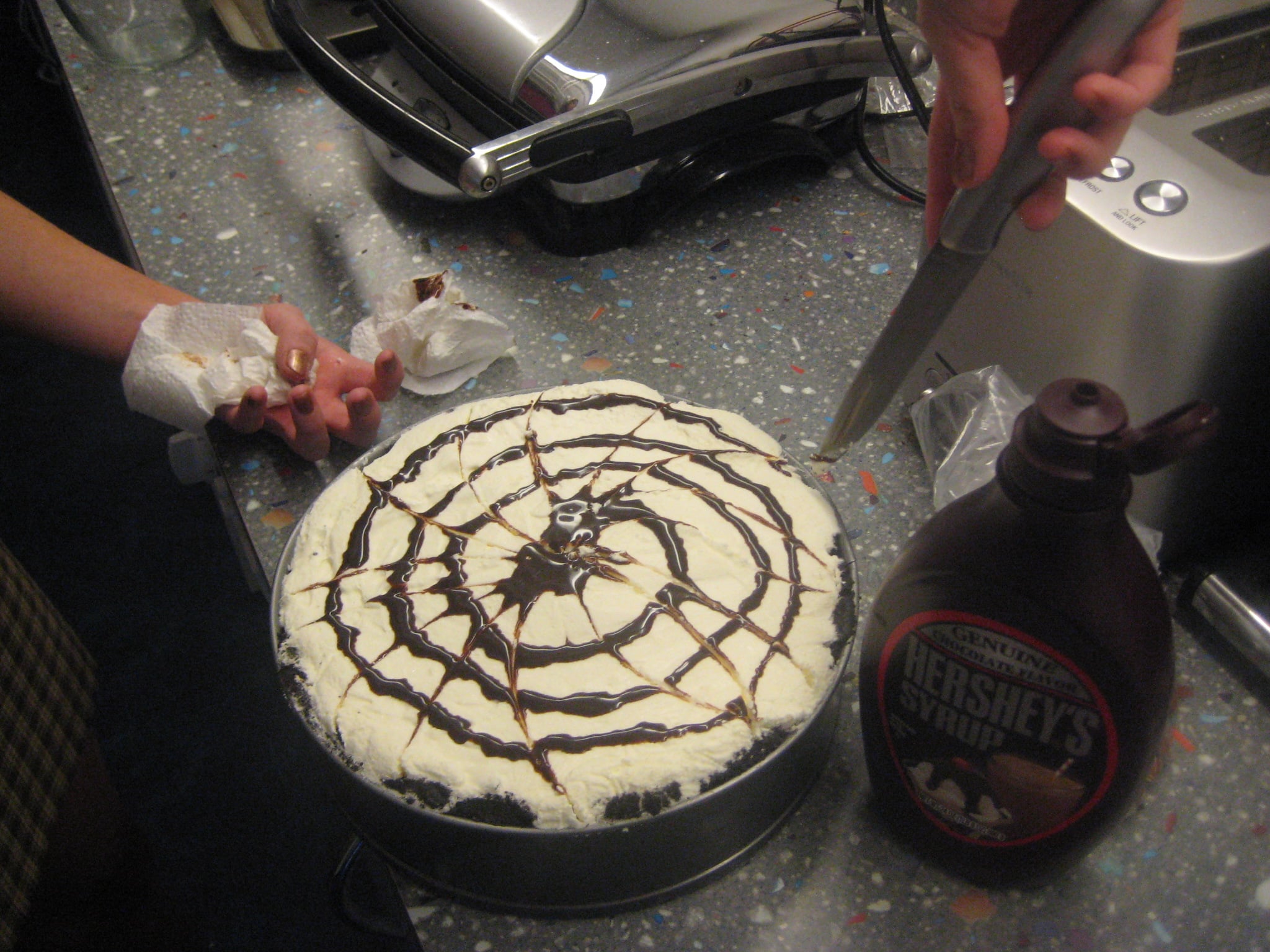 No-Bake Spiderweb Cheesecake