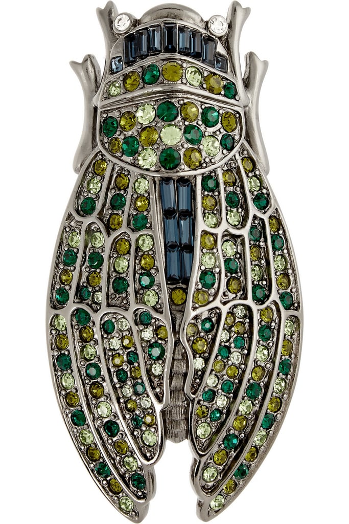 Call me old-fashioned, but I love a good brooch. And now that they are officially back in style, this Kenneth Jay Lane beetle pin ($120) might just be crawling on all my lapels this Spring.
— KS