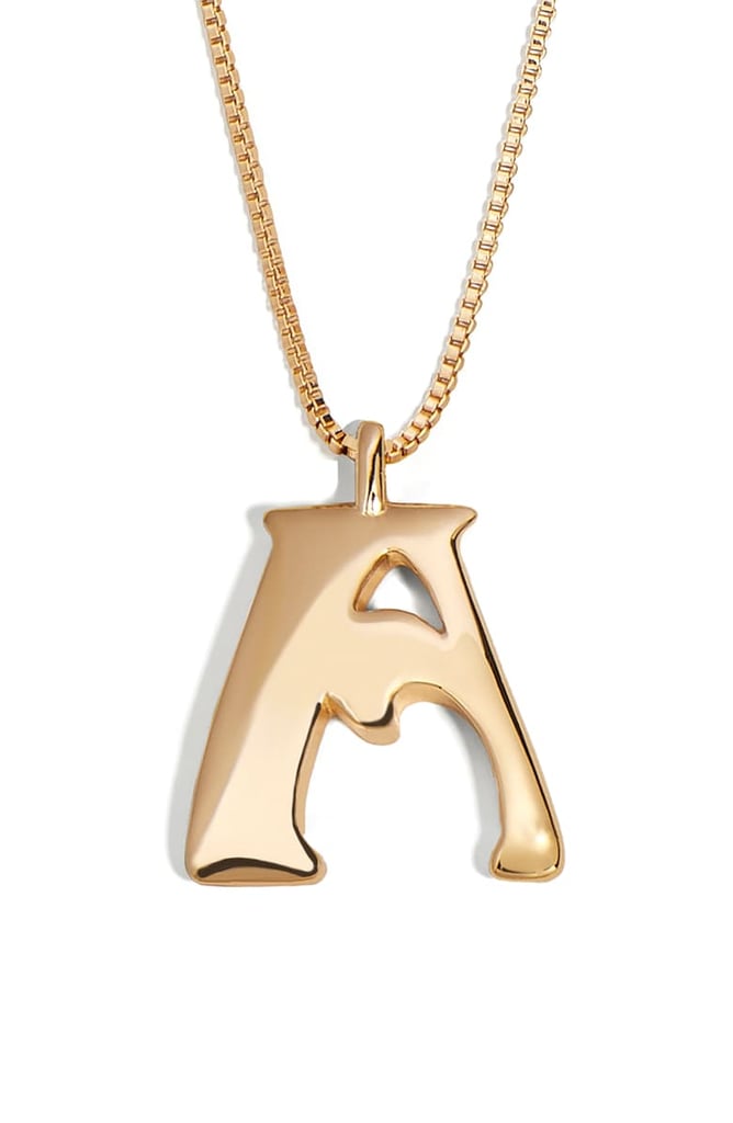 BaubleBar Angela Initial Pendant Necklace