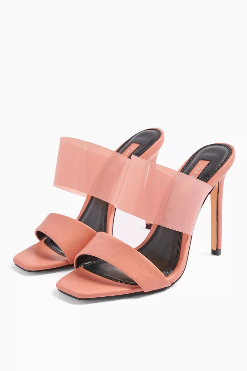 Topshop Stella Blush Pink Transparent Mules