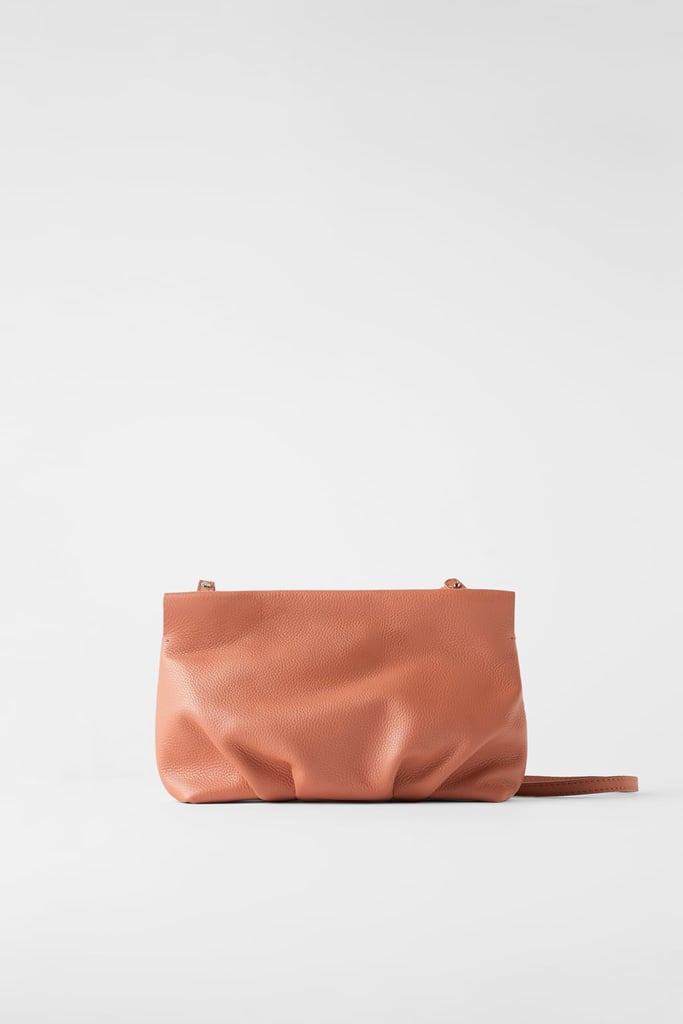 Zara Gathered Leather Crossbody Bag