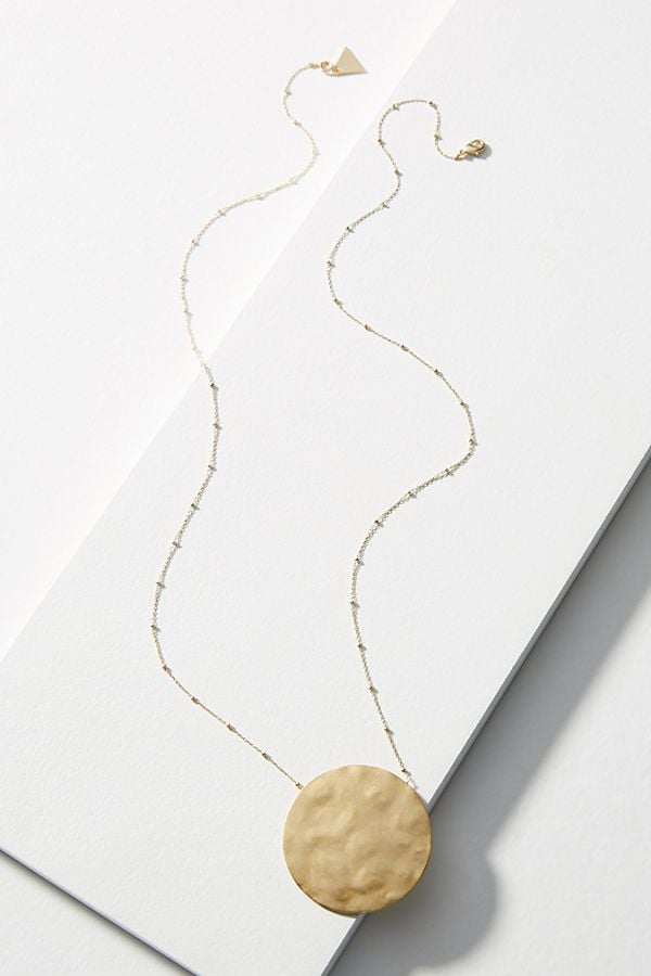 Anthropologie Antiqued Gold Pendant Necklace