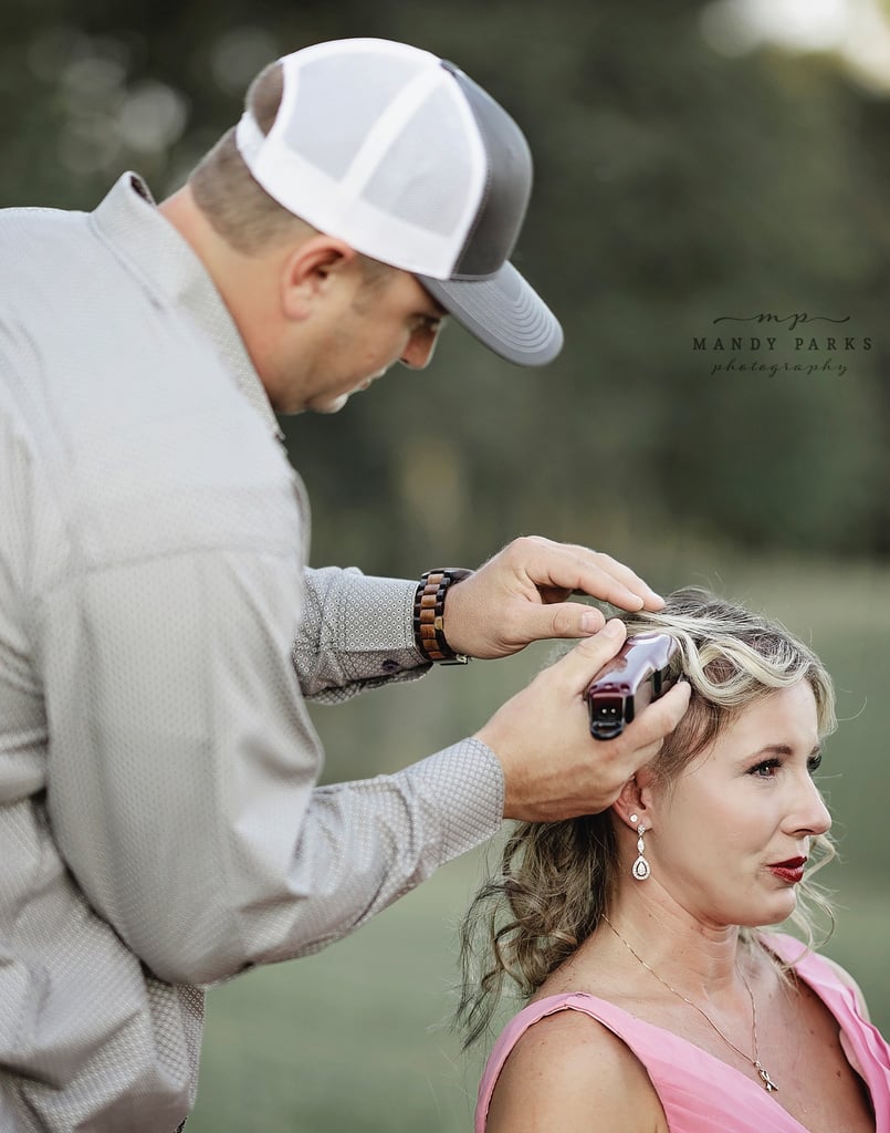 Husband Shaves Wife's Hair in Breast Cancer Photoshoot