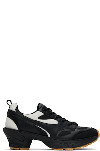 Untitlab Black Lace Up Heel Sneakers