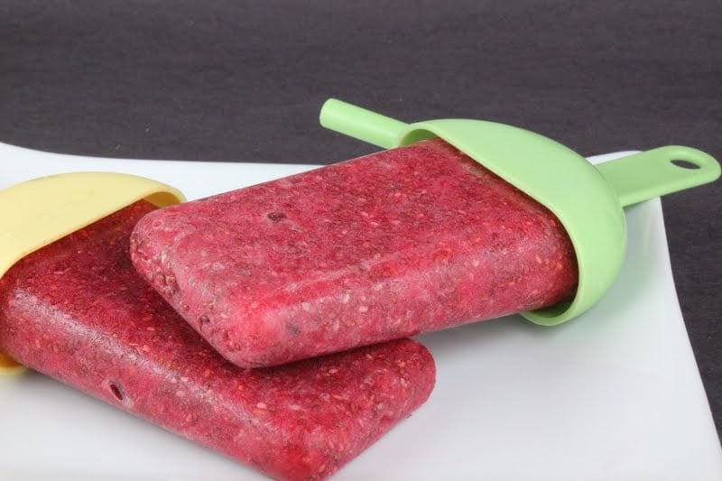 Raspberry and Pineapple Chia Popsicle