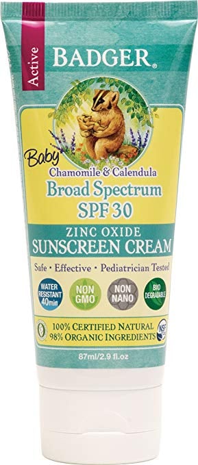 Badger Kids Sunscreen Cream, SPF 30