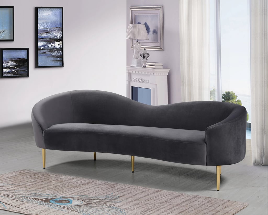 Best Affordable Couch: Shurtz Velvet Curved Sofa