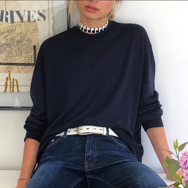 "You've probably seen Roxanne Assoulin's chiclet-like chokers ($120) all over Instagram. That's where my obsession began too. While there are plenty of different colors to choose from, I think it'd be coolest to combine black and white like so, then wear the baubles with everything." — SW