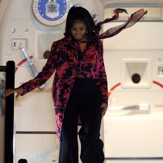 Michelle Obama Airport Style in Qatar | 2015