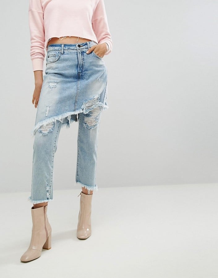 Arrive Denim Skirt Over Jean