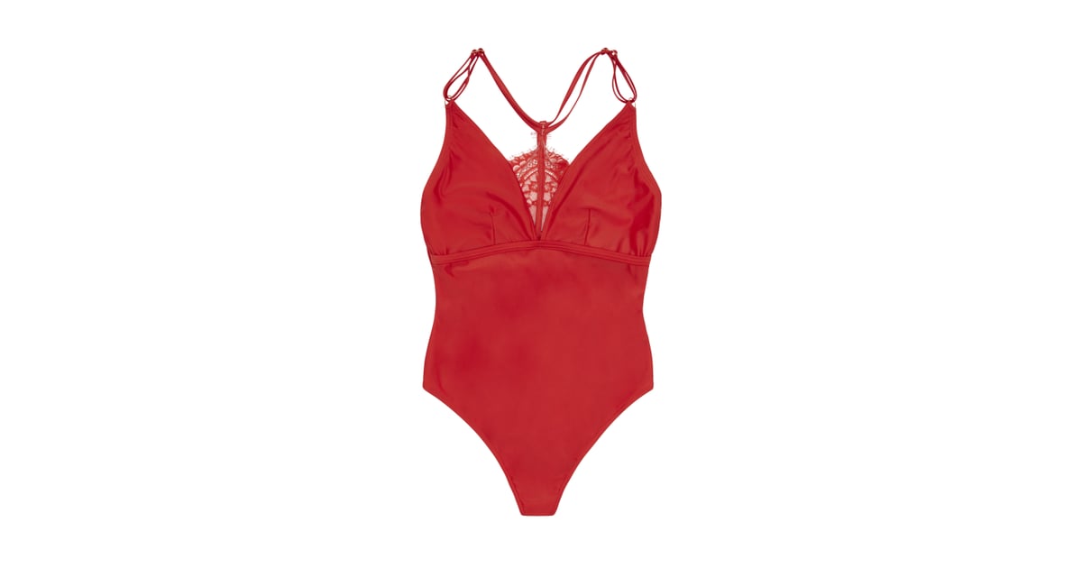 Hunter McGrady Plus Size/Curve Red Lace Swimsuit | Hunter McGrady ...
