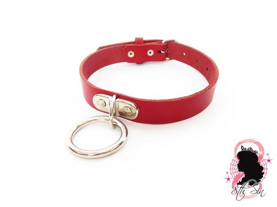 Double O Ring Faux Leather Choker Collar