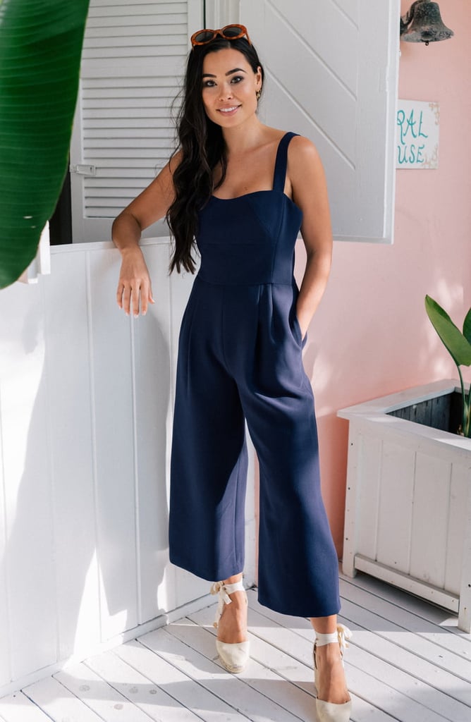 Gal Meets Glam Collection Nicole Square-Neck Jumpsuit