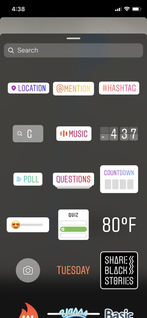 Find the Quiz sticker (under the Questions sticker) and add it to your Story.