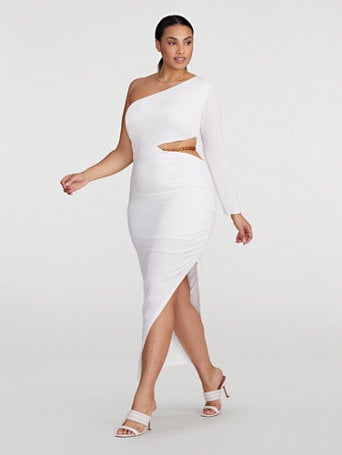 Gabrielle Union x Fashion to Figure Skai One-Sleeve Cutout Dress