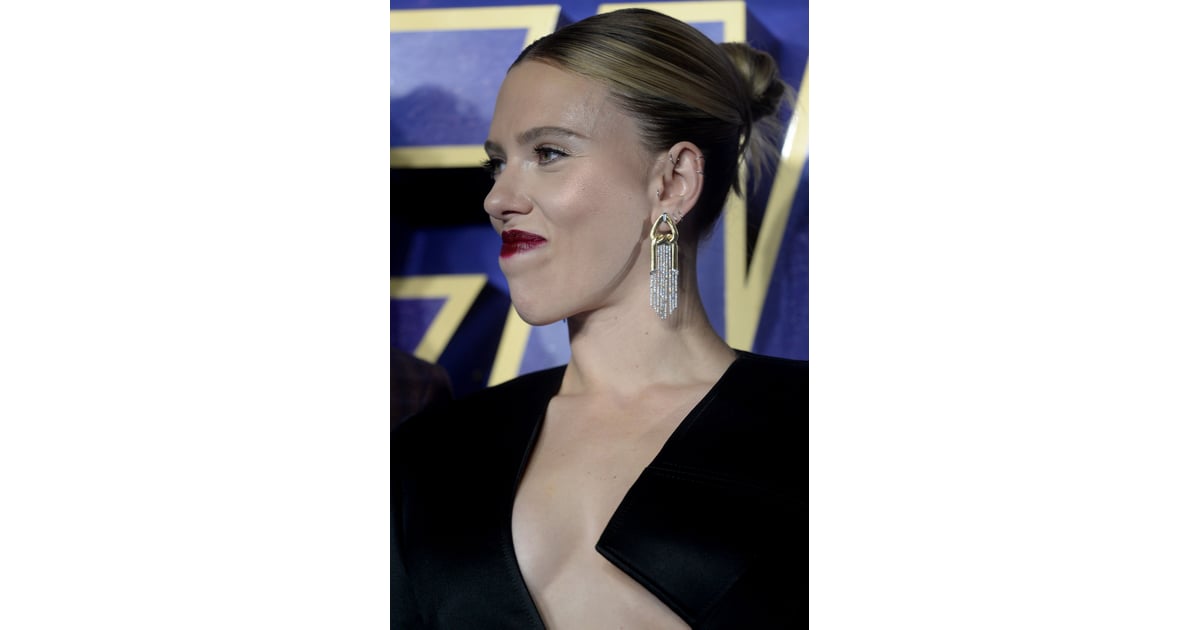 Scarlett Johansson Black Suit at Avengers Endgame Red ...