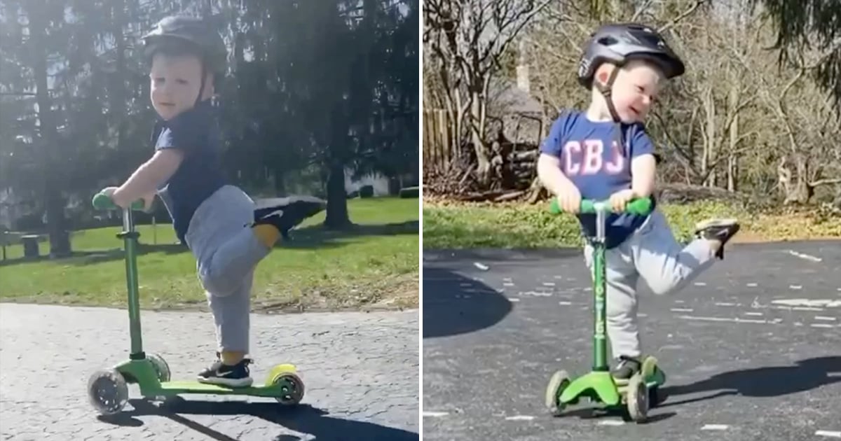 child on scooter