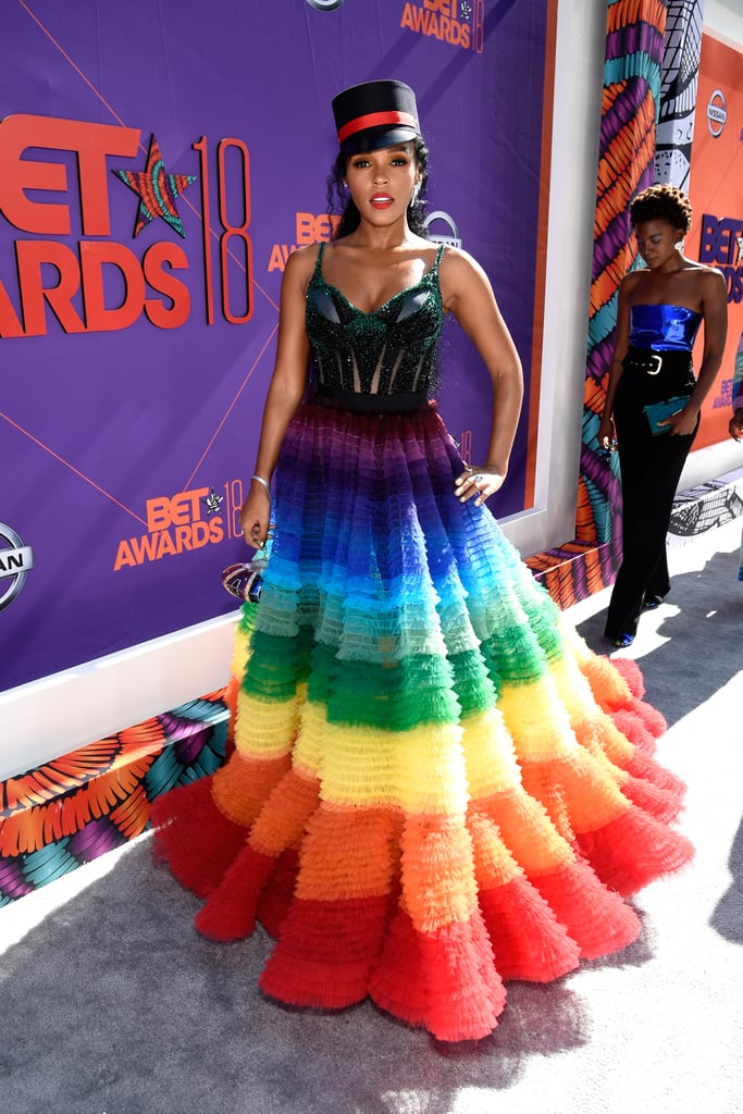 Janelle Monae Rainbow Dress at the BET Awards 2018 POPSUGAR Fashion