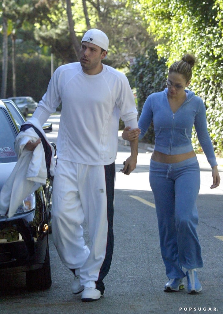 Yes, J Lo's Juicy tracksuit is as 2000s as it gets, but so is Ben's long-sleeved shirt and ultra-baggy sweats.