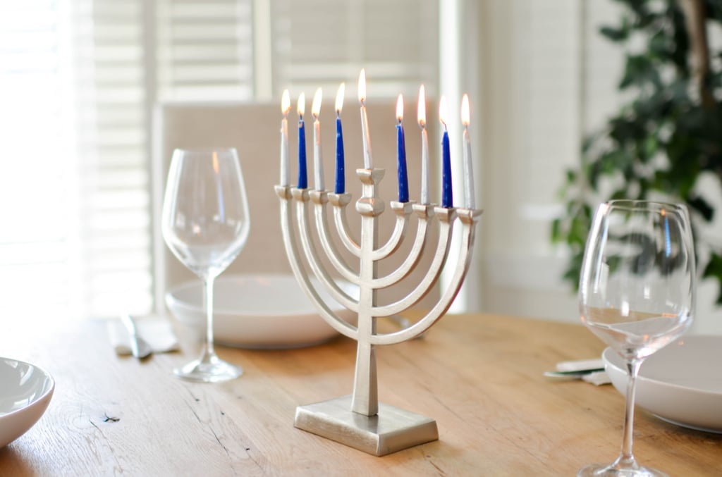 Holiday Zoom Background: Menorah Dining Table
