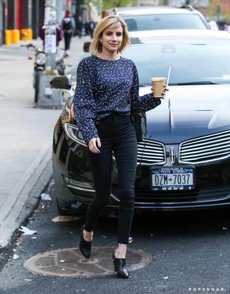 In NYC, Emma Roberts grabbed an iced coffee on Friday.