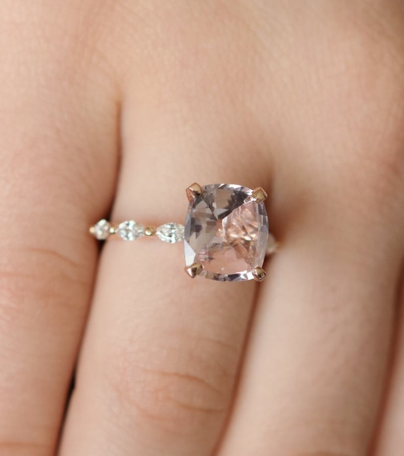 Peach Sapphire Rose Gold Engagement Ring