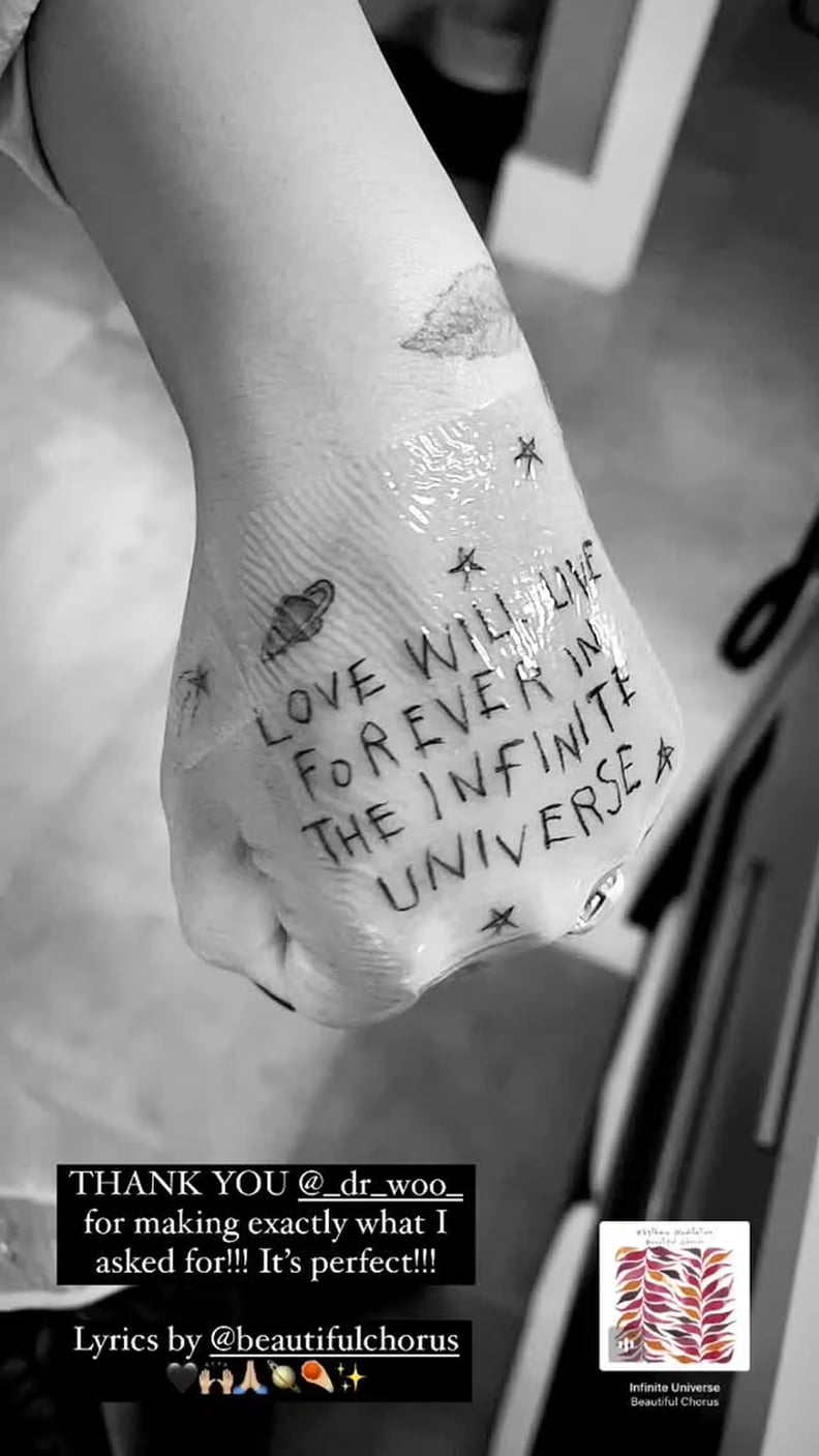 Demi Lovato's Lyrics Hand Tattoo