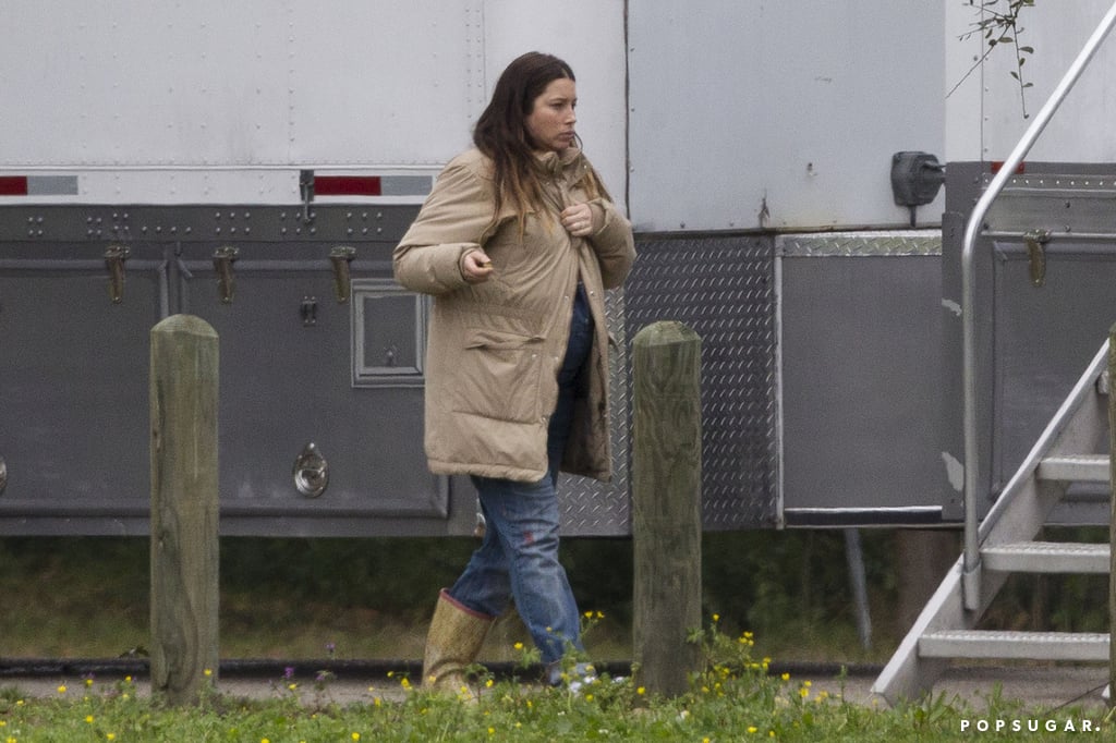 Justin Timberlake Visits Pregnant Jessica Biel on Movie Set