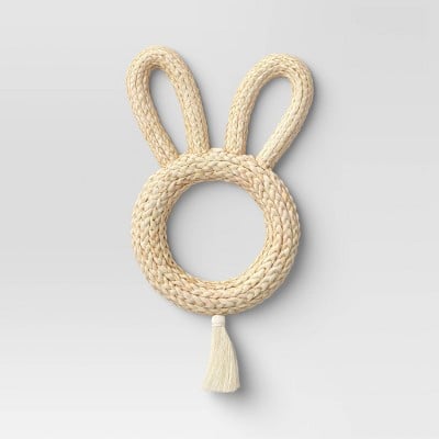 Target Opalhouse 10" Artificial Woven Corn Husk Bunny Ear Wreath Cream