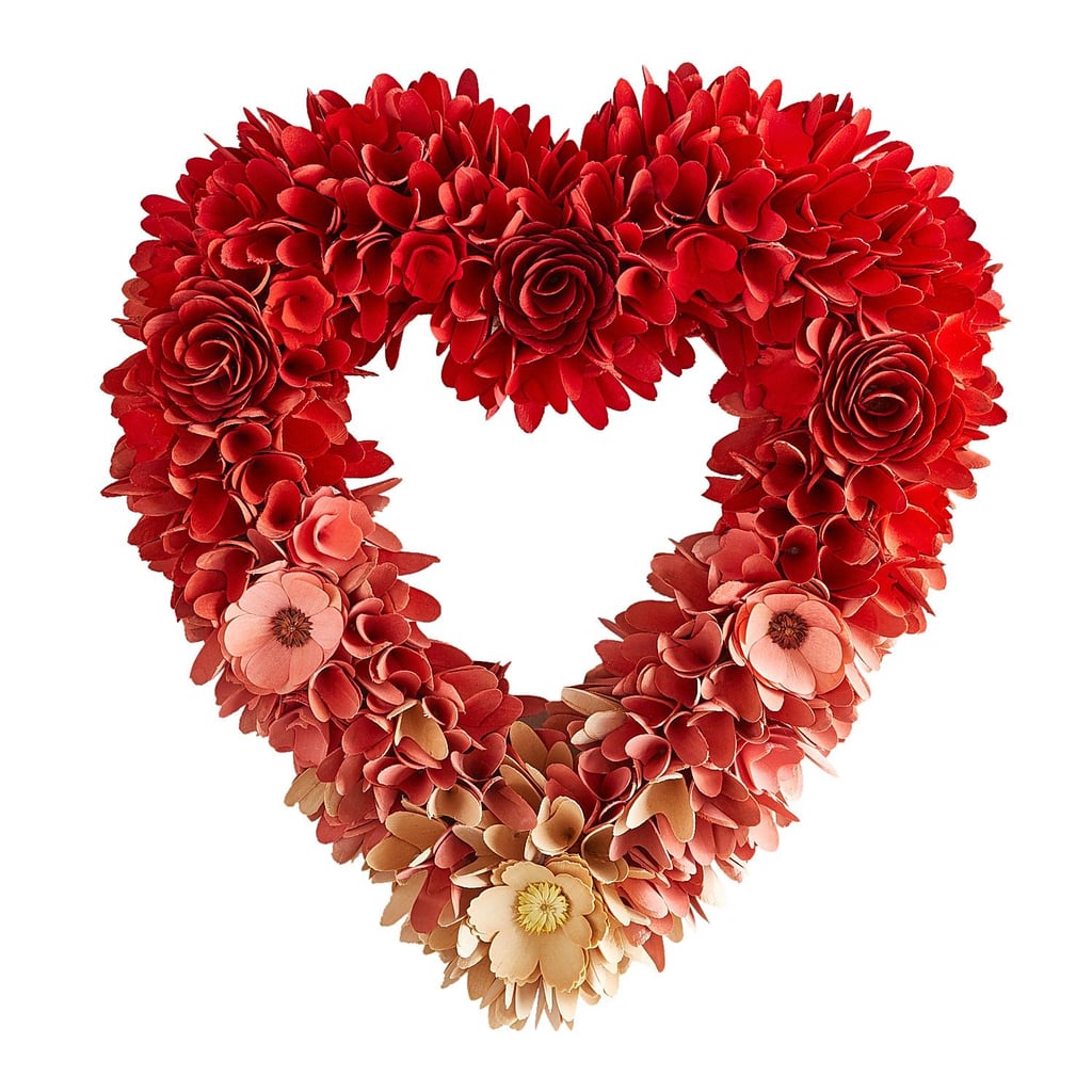 20" Ombre Wood Curl Heart Wreath