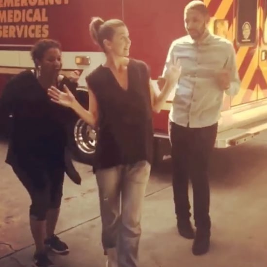 Drake and Ellen Pompeo at a Brooklyn Nets Game POPSUGAR Celebrity