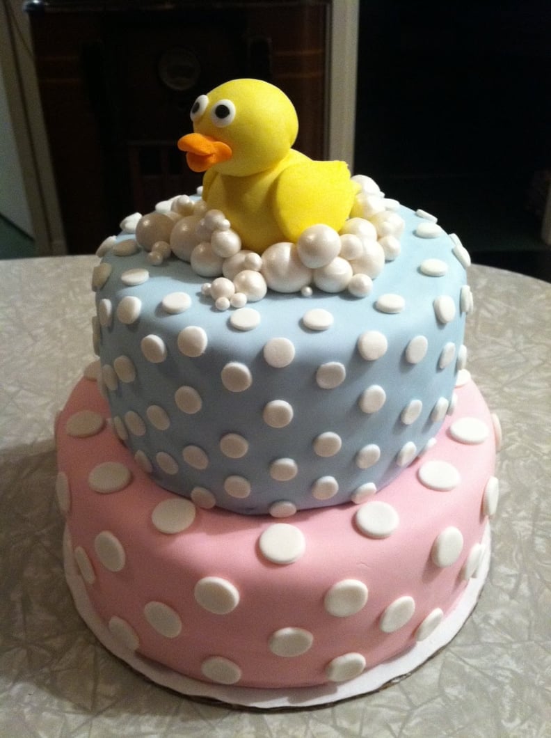 Pink and Blue Duck Cake