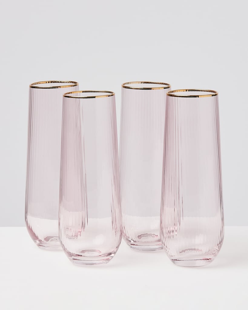 Rosado Pink Stemless Champagne Flutes