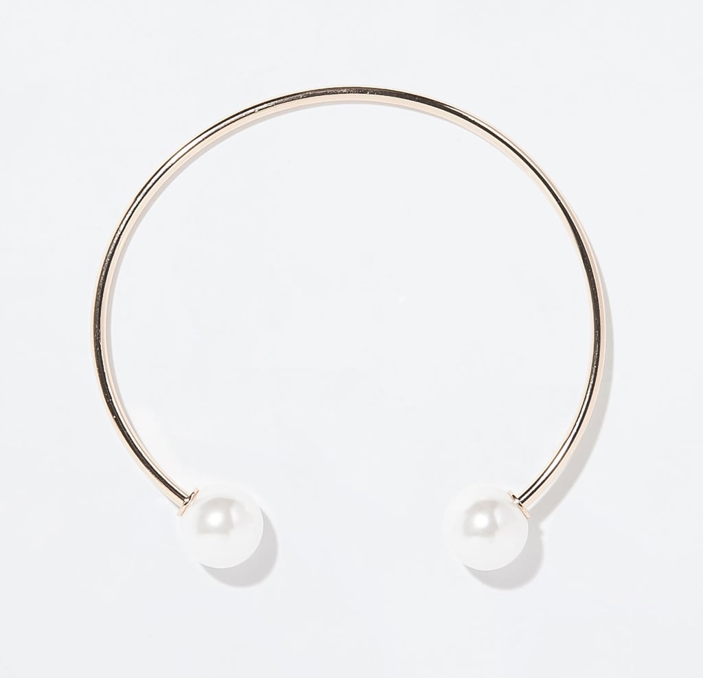 Zara thin metal choker with pearl balls ($20)