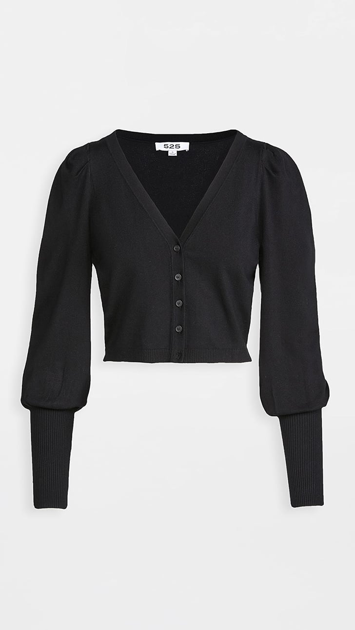 525 Puff Sleeve Cardigan Best PuffSleeve Sweaters POPSUGAR Fashion
