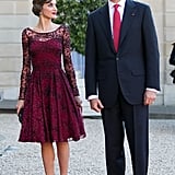 Queen Letizia Burgundy Dress | POPSUGAR Latina