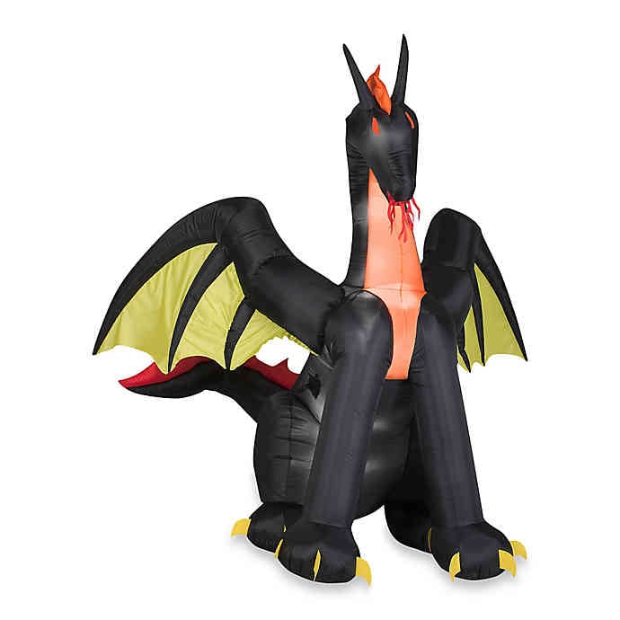 Inflatable Outdoor Animated Fire Dragon With Wings