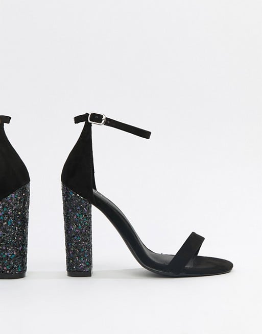 Missguided Barely There Glitter Heeled 