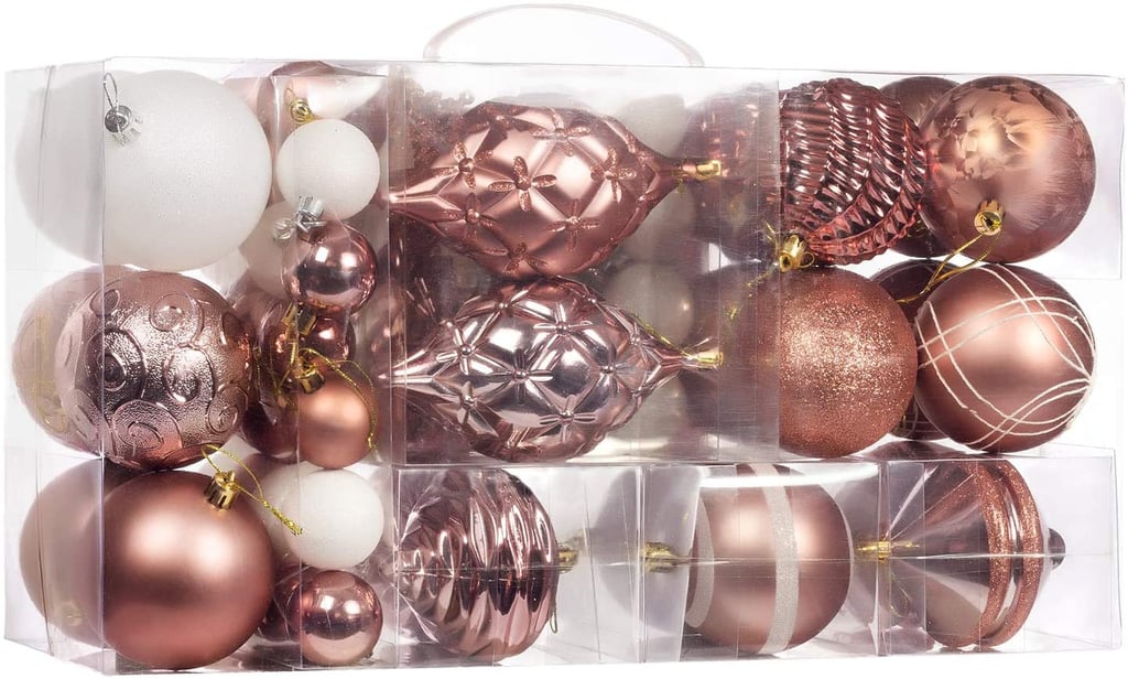 70-Pcs Rose Gold Christmas Ball Ornaments