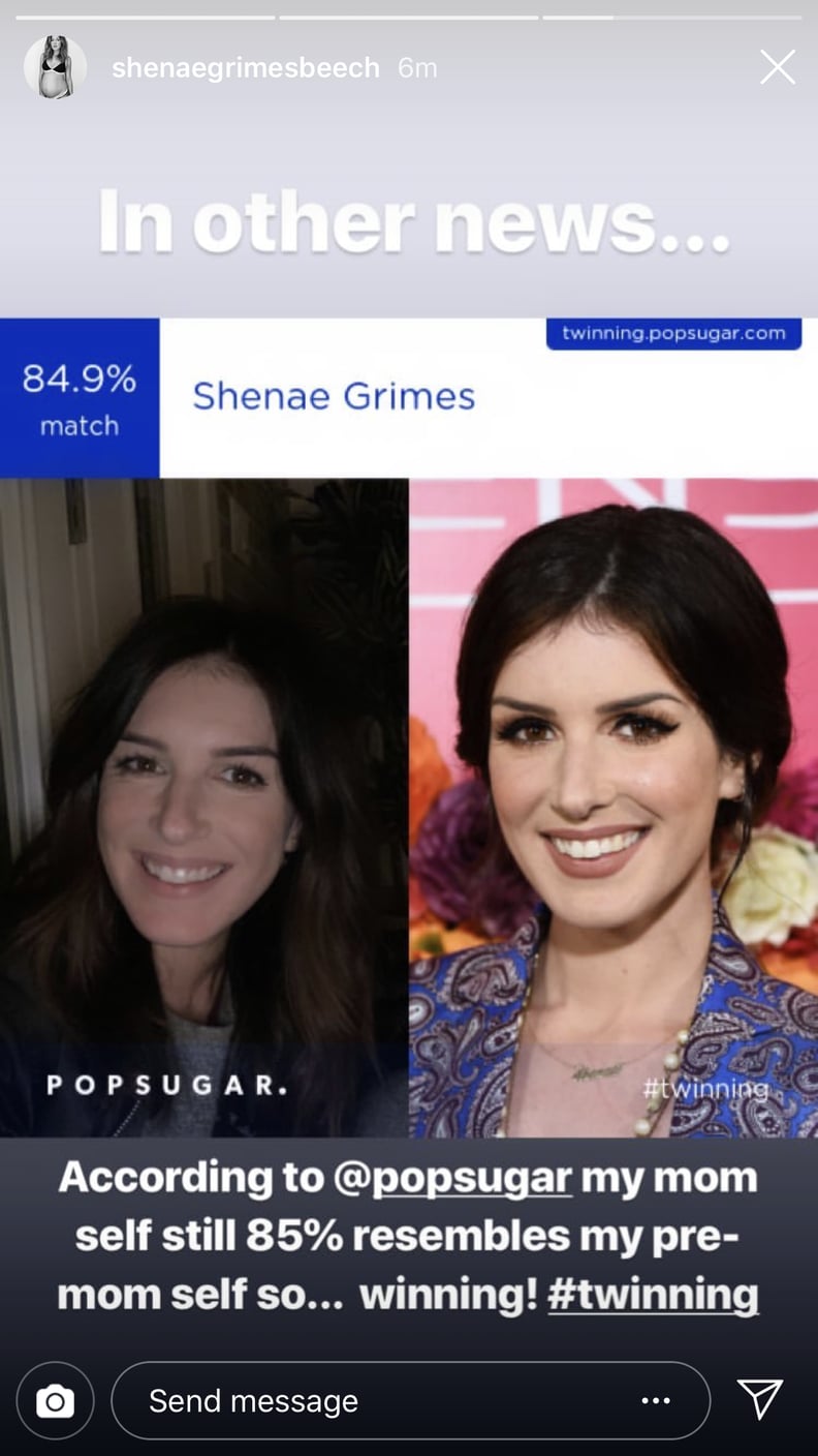 Shenae Grimes matched with her "pre-mom self."