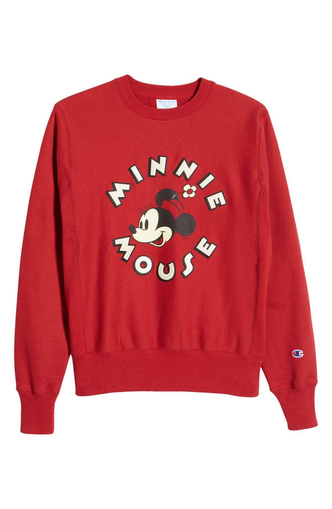 For Cosy Comfort: Disney x Champion Unisex Minnie Mouse Graphic Sweatshirt