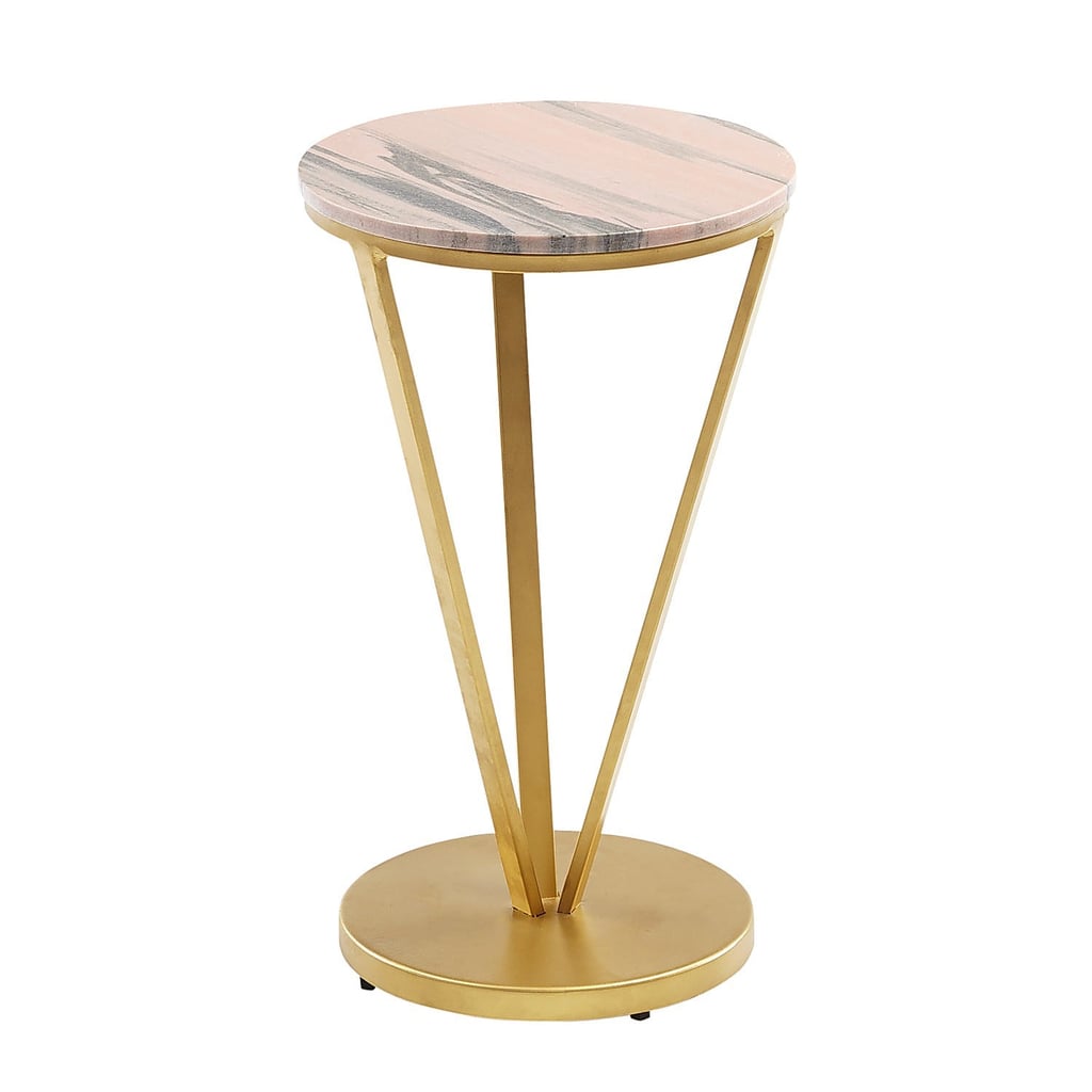 Mimi Pink and Gold Marble Accent Table