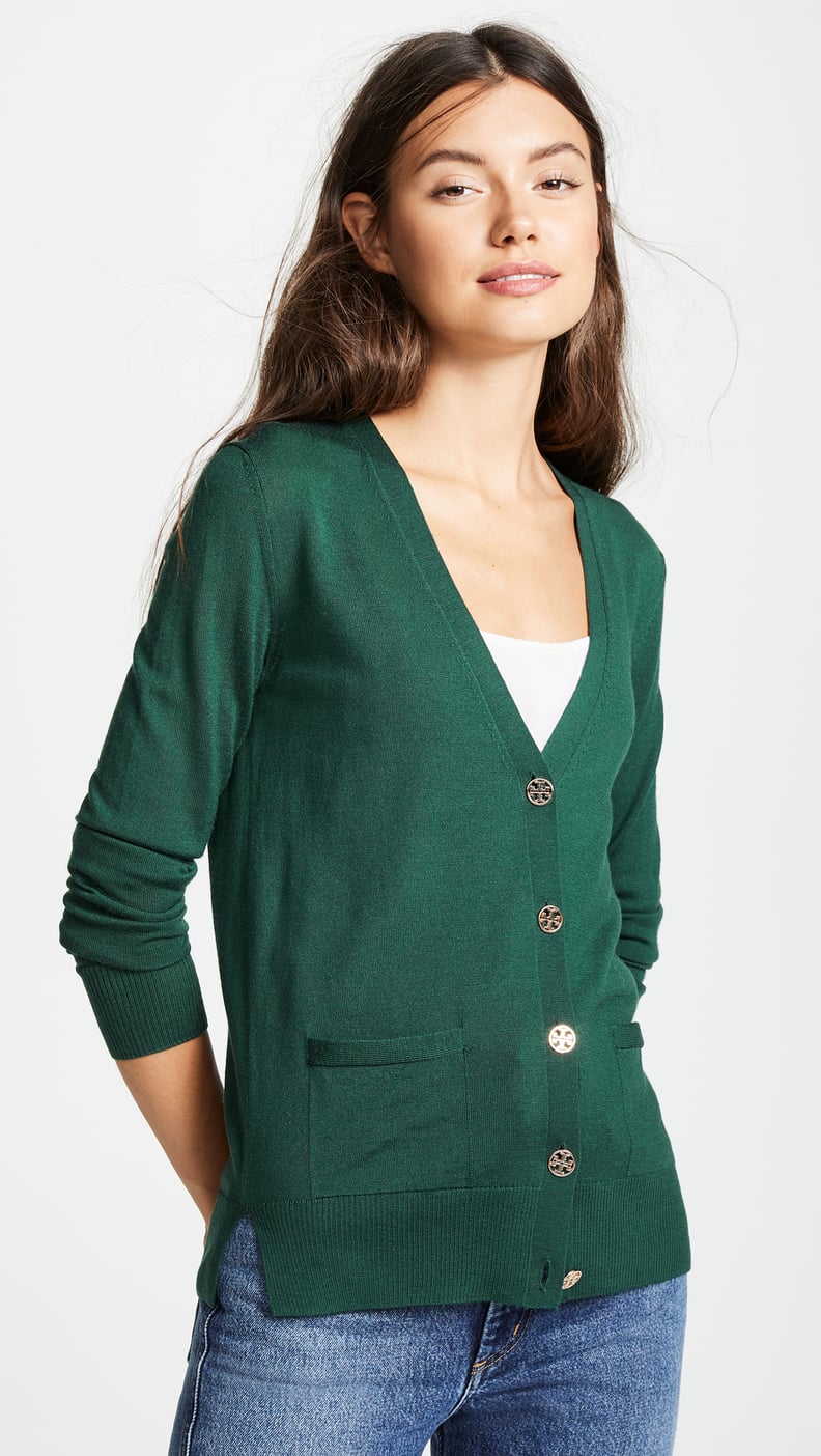 Tory burch deals green cardigan