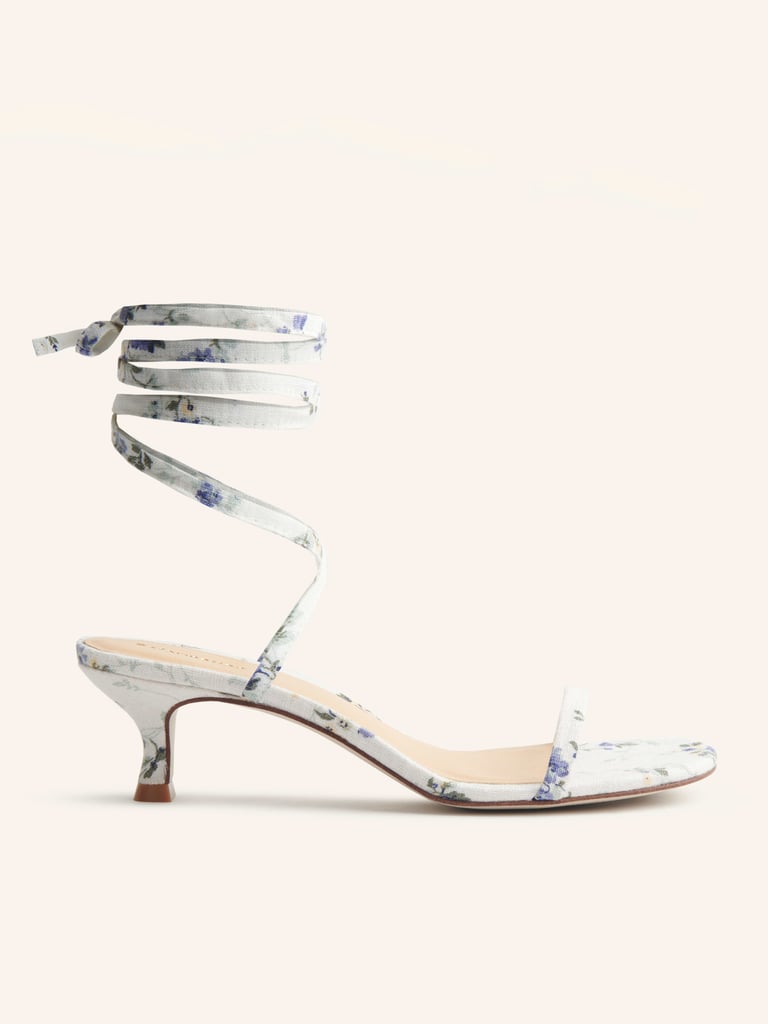 Reformation Carina Lace Up Mid Heel Sandal