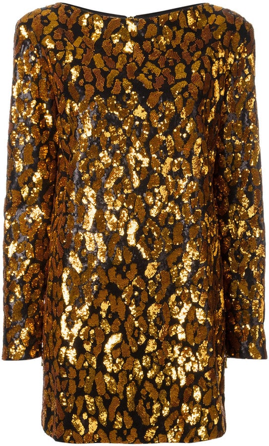 Balmain Contrast Leopard Print Dress