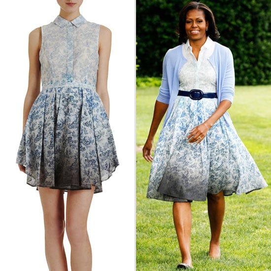 Michelle Obama In Floral Band Of Outsiders Dress Popsugar Fashion Shop designer items by band of outsiders online. floral band of outsiders dress