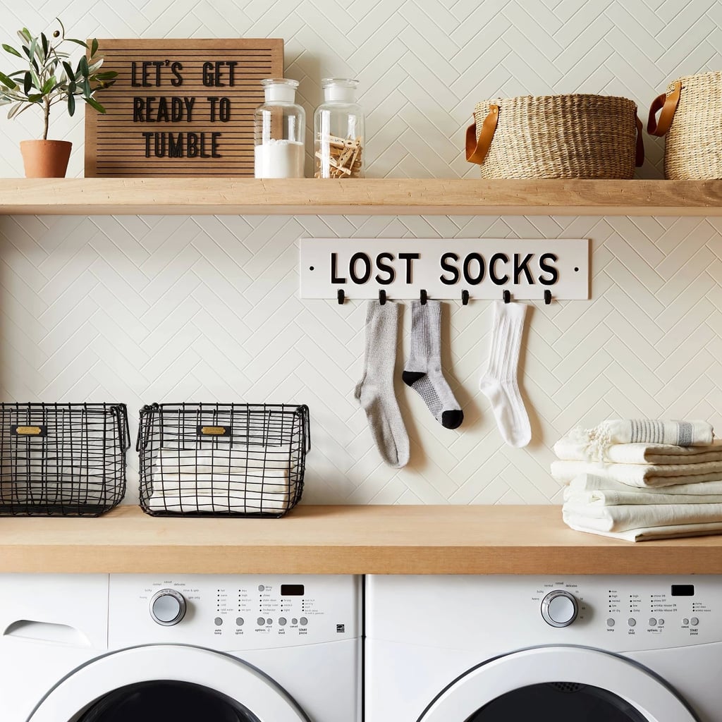 Wall Sign Lost Socks in White