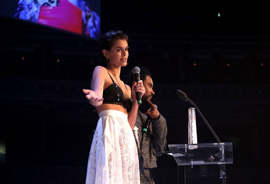 Kaia Gerber Wore a Loewe Bra and Skirt to the Fashion Awards