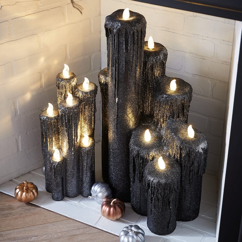 Halloween Black Cluster Oversized LED Pillar Candles