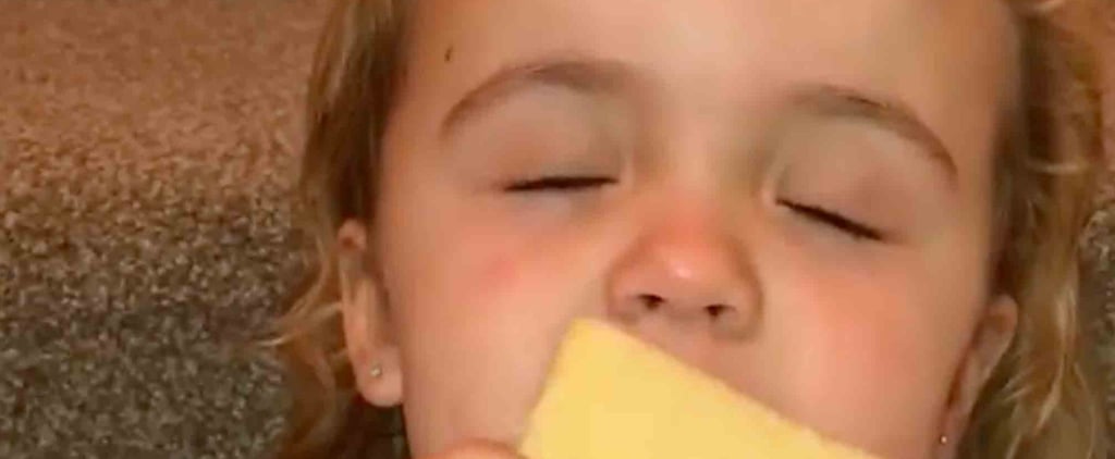 Video a Girl Stealing a Block of Cheese